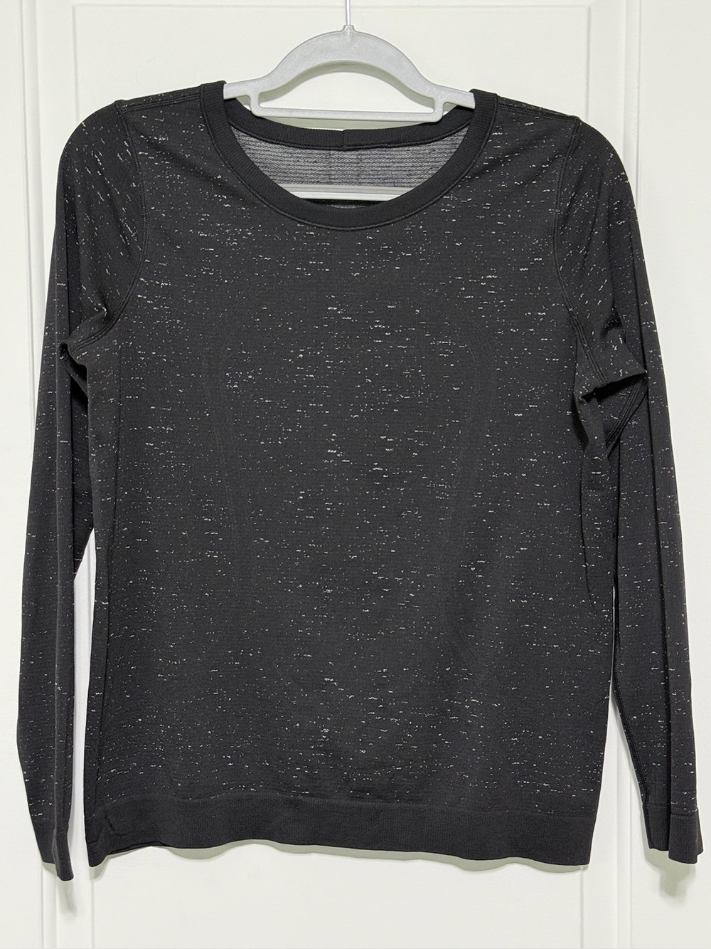 lululemon athletica Black Speckled Crew Neck Long Sleeve Top